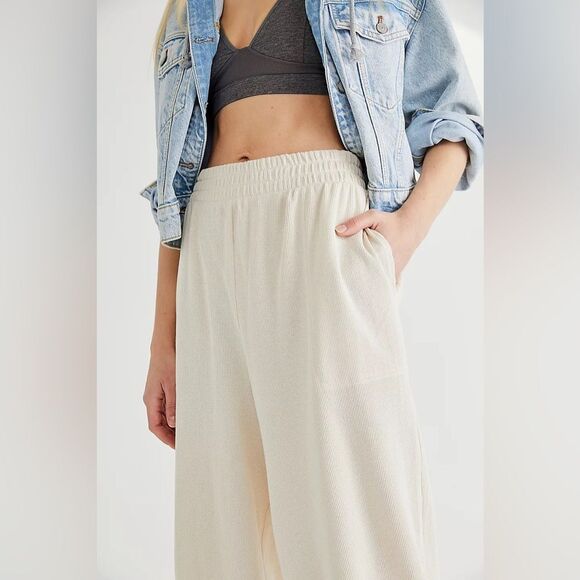 Free People Beach Leo Pants Light Green Color L - Picture 6 of 6